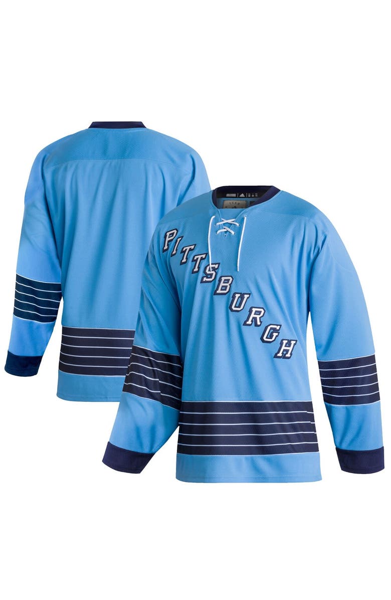 adidas Men's adidas Light Blue Pittsburgh Penguins Team Classics Authentic Blank Jersey, Main, color, 