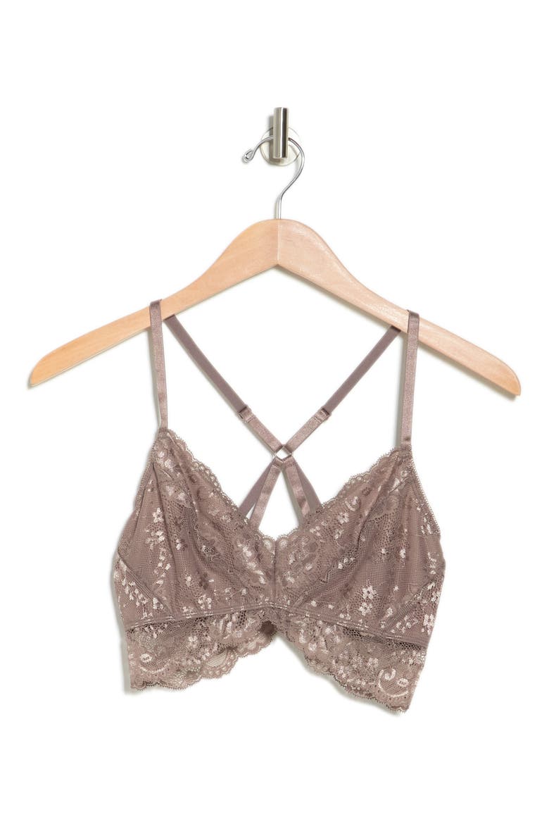 Crossback Lace Bralette, Alternate, color, MOCHA