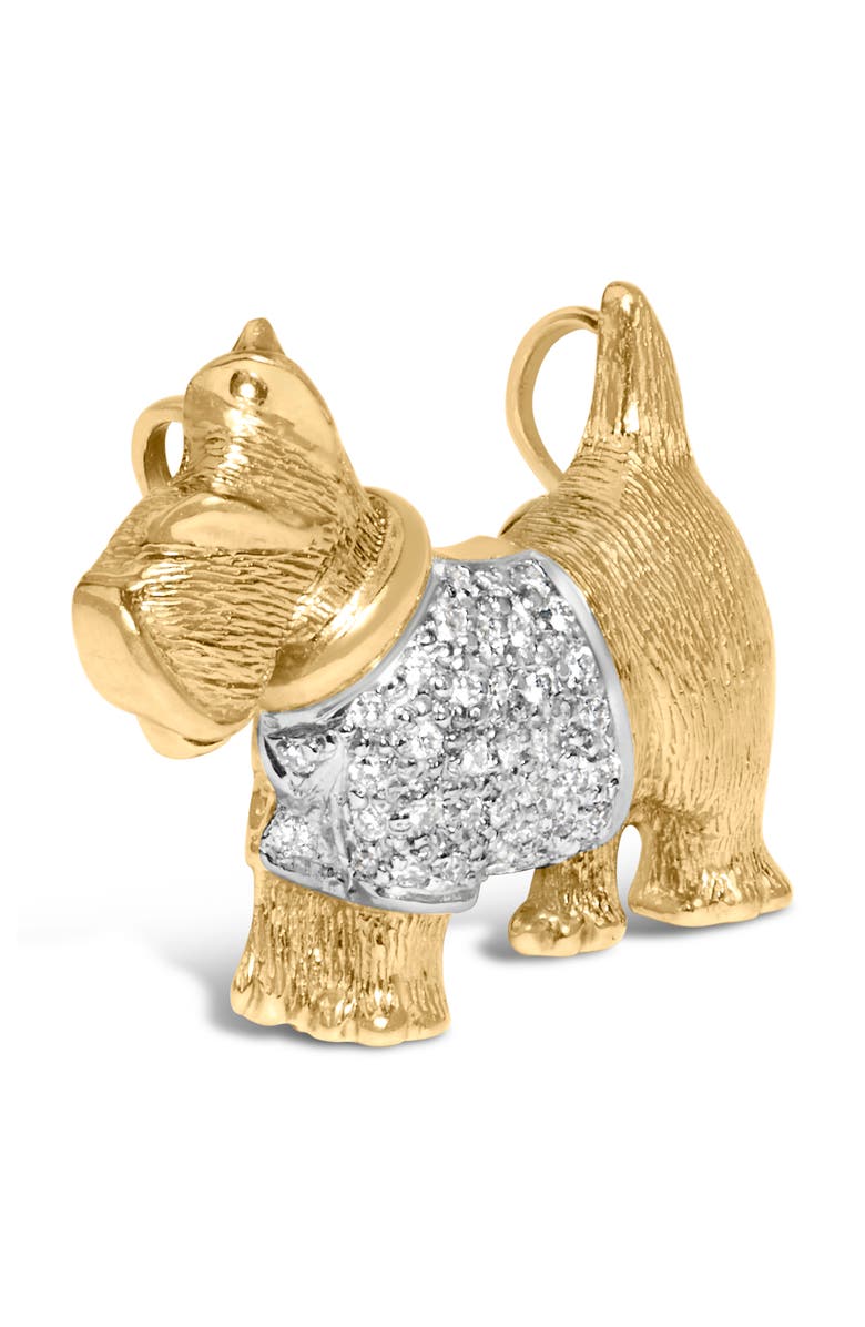 Haus of Brilliance 18K Gold1/3 Cttw Diamond Scottish Terrier Brooch Pin Pendant, Alternate, color, Yellow
