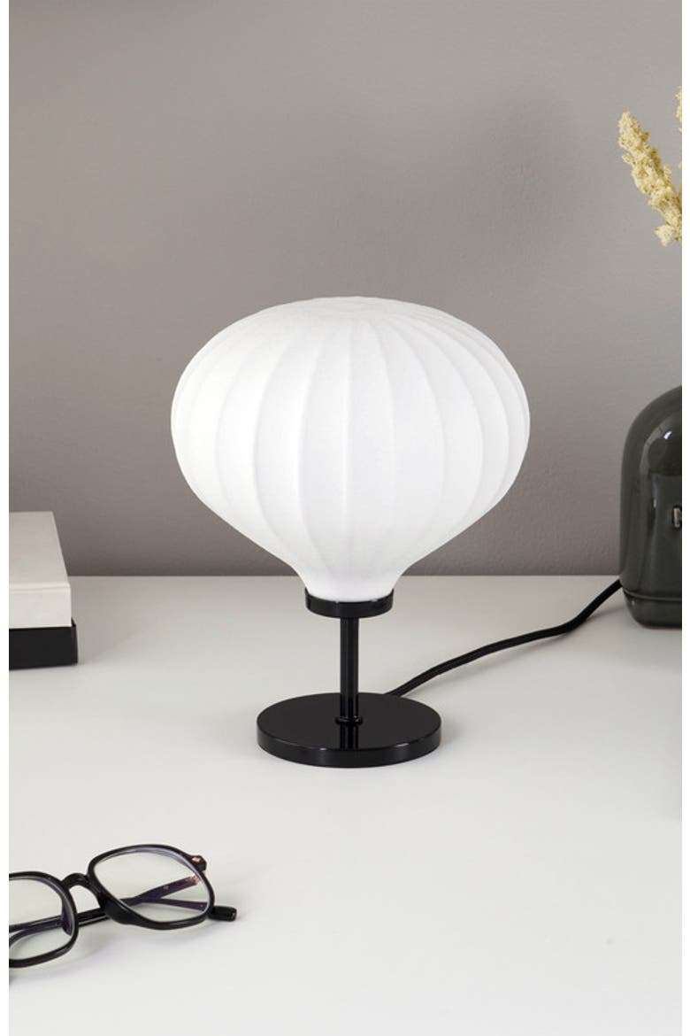 Nimbus 9" LED Table Lamp with Black Finish and White Balloon Dome Shade, Bulb Included, Alternate, color, Classic black