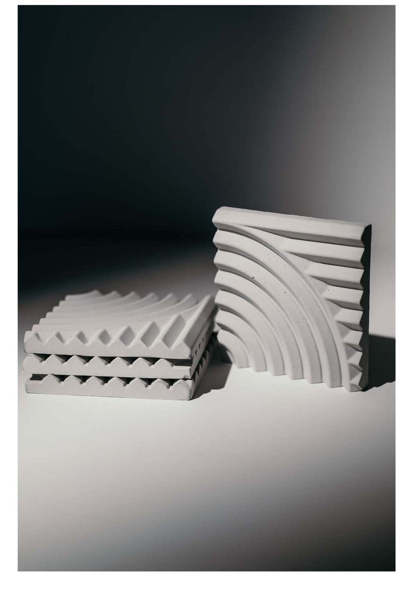 Postmodernform Concrete Coaster - set of 4, Alternate, color, Natural Concrete Gray