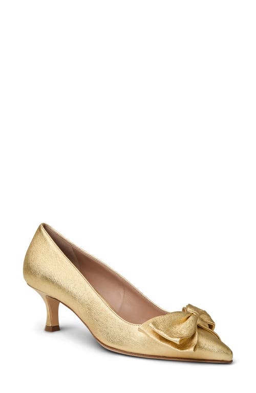 Bruno Magli Nadia Pointed Toe Kitten Heel Pump in Gold Metallic 