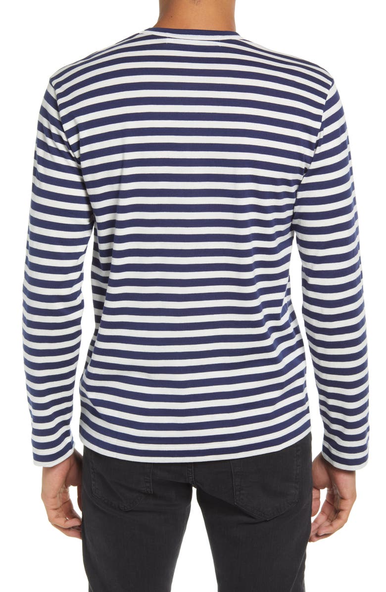 Comme des Garçons PLAY Twin Appliqué Stripe T-Shirt, Alternate, color,