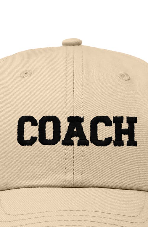 Dalix Coach Embroidered Sports Dad Cap In Khaki