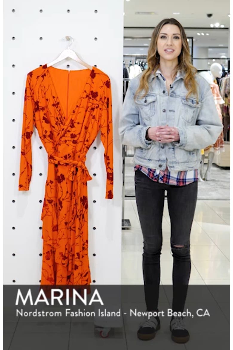 Ruffle Hem Faux Wrap Midi Dress video
