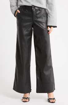Faux Leather Wide Leg Pants