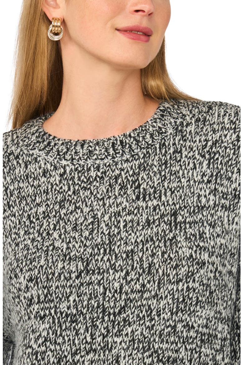 Marled Crewneck Sweater, Alternate, color, RICH BLACK