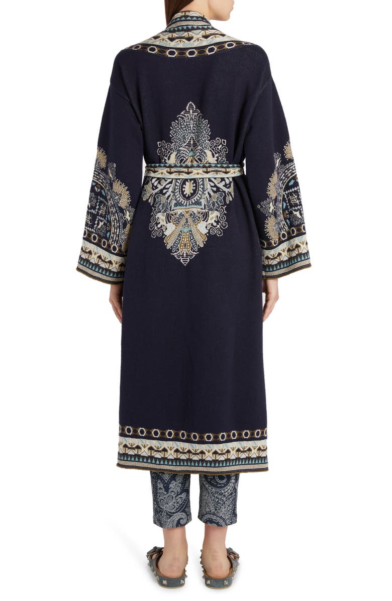 Etro Paisley Belted Sweater Coat, Alternate, color, 