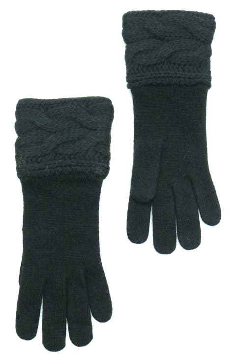 Cable Knit Lambswool Blend Gloves