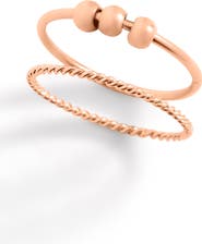Mint & Lily Dainty Stackable Beaded Fidget Set Ring