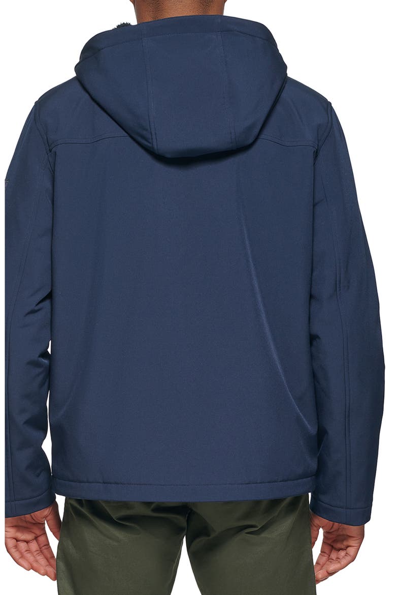 Hooded Softshell Jacket with Faux Shearling Lining, Alternate, color, MIDNIGHT