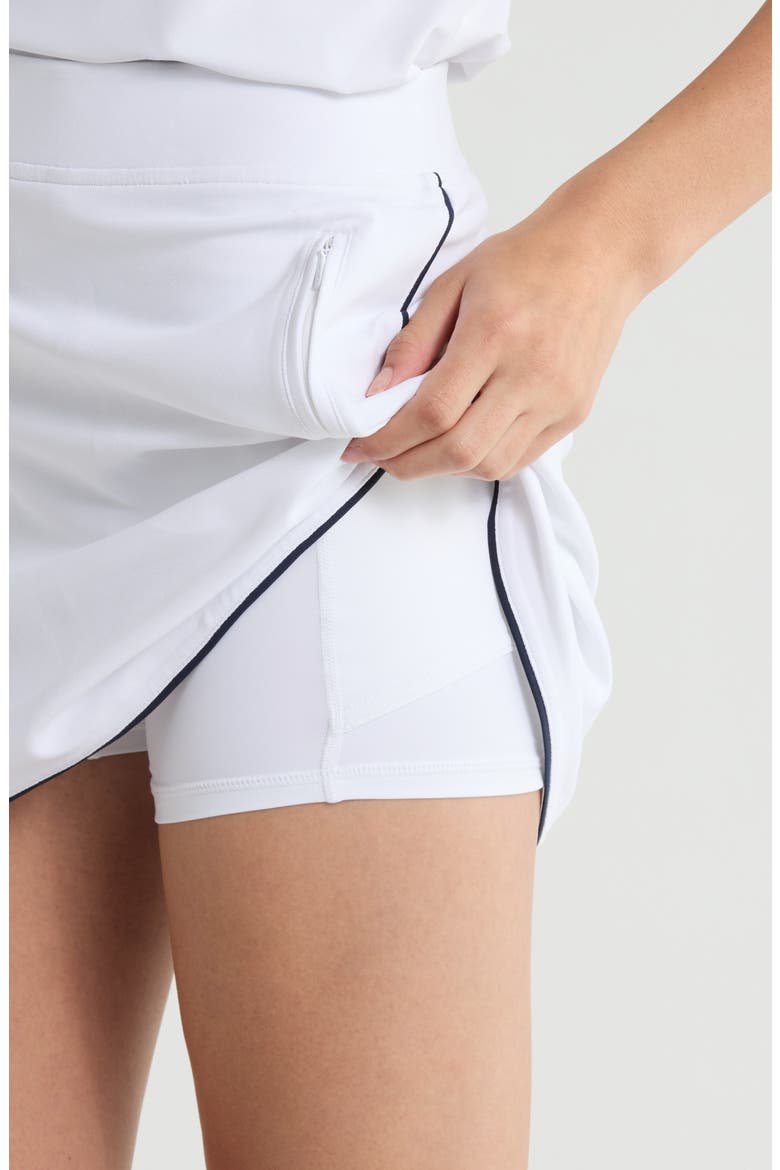 Mid Rise Tulip Hem Piqué Golf Skort, Alternate, color, SNOW/TWILI