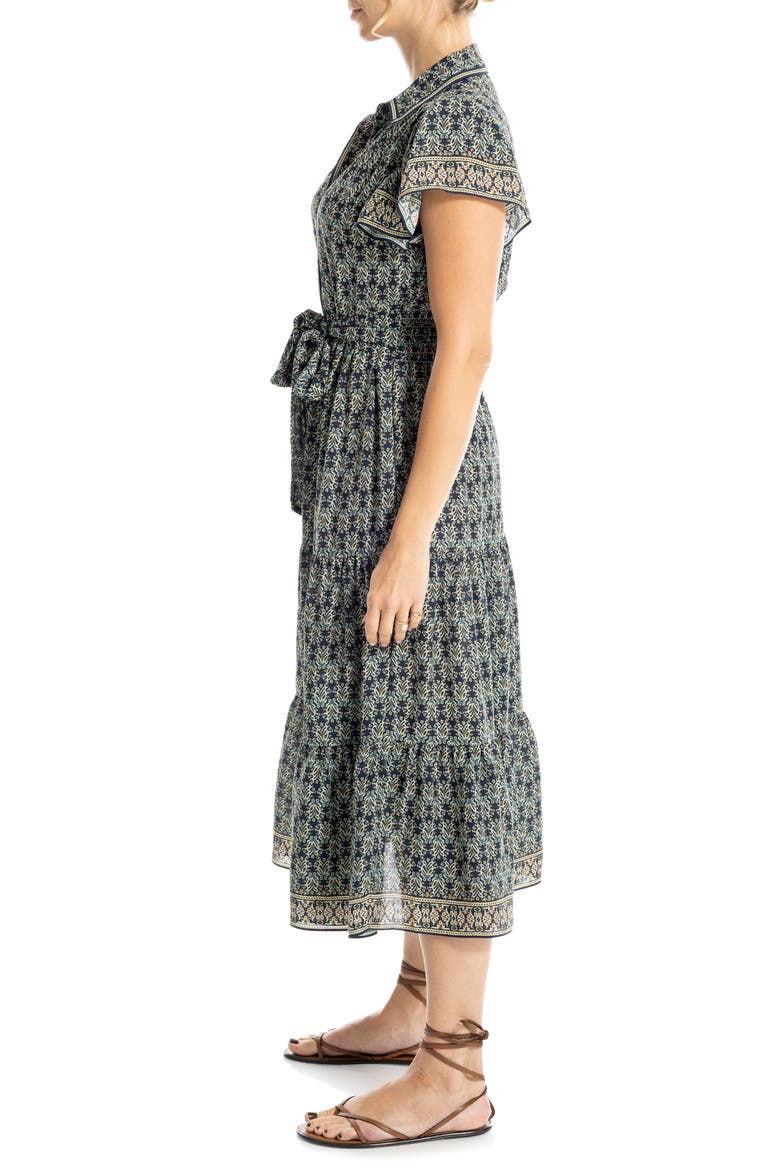 Floral Tie Front Shirtdress, Alternate, color, NAVY NOUVEAU MINI LILIES