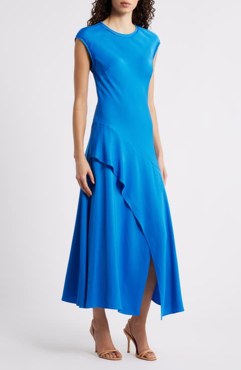 Leilani Asymmetric Ruffle Maxi Dress