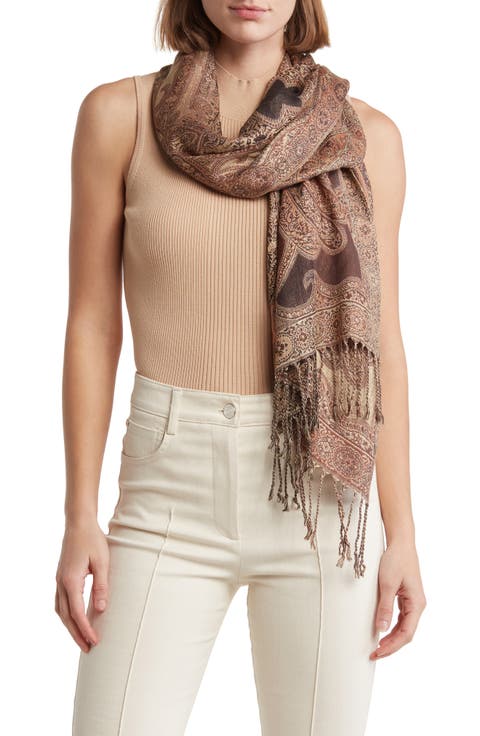 Paisley Lurex Knit Scarf