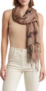 Vince Camuto Paisley Lurex Knit Scarf