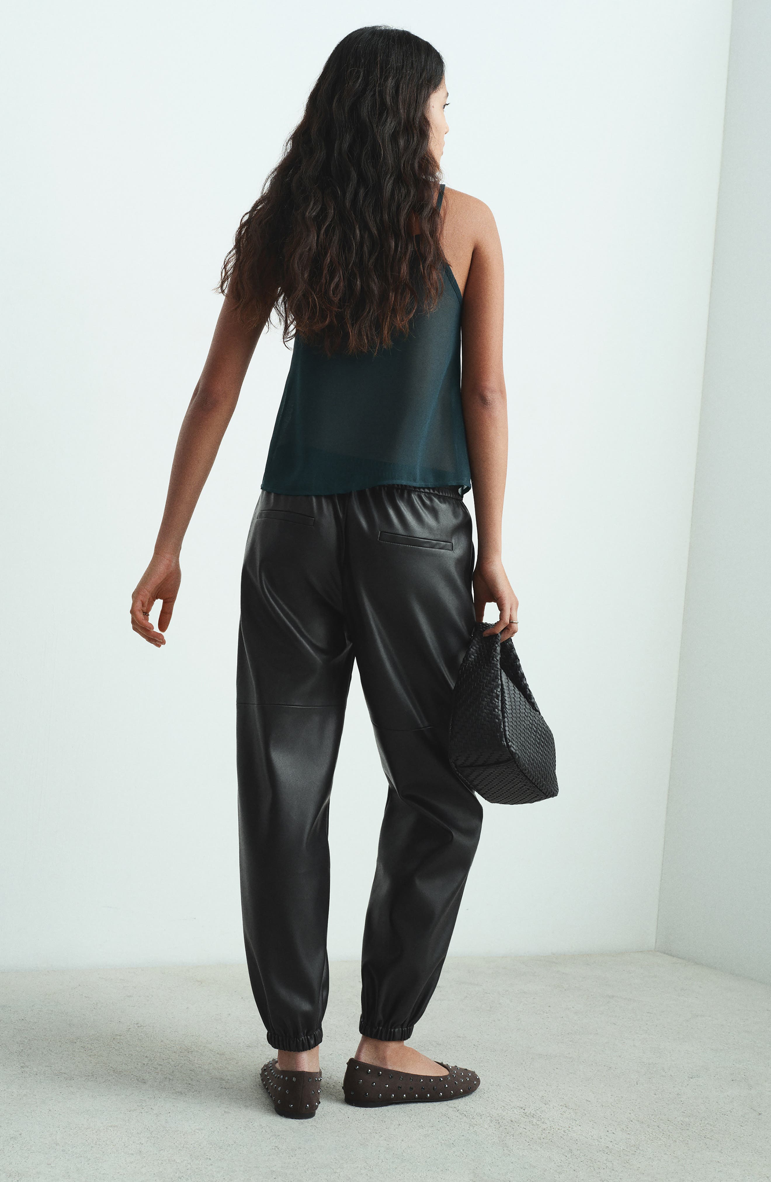 Faux Leather Jogger Pants - image 2