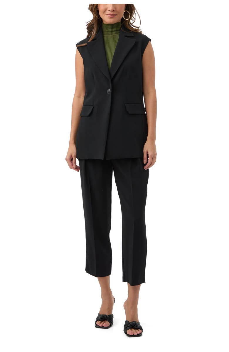 Trina Turk Boabab Longline Vest, Alternate, color, Black