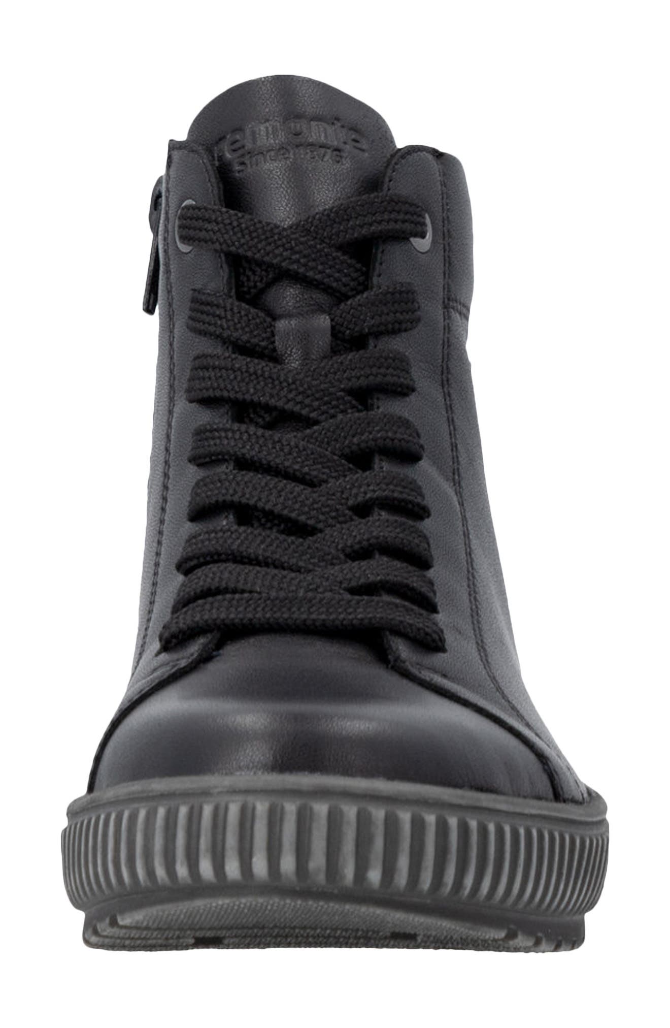 Maditta 82 Leather High Top Sneaker, Alternate, color, BLACK
