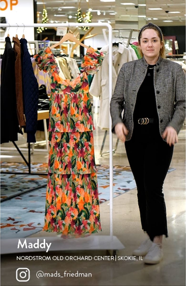 Mauve Floral Tiered Maxi Dress, sales video thumbnail