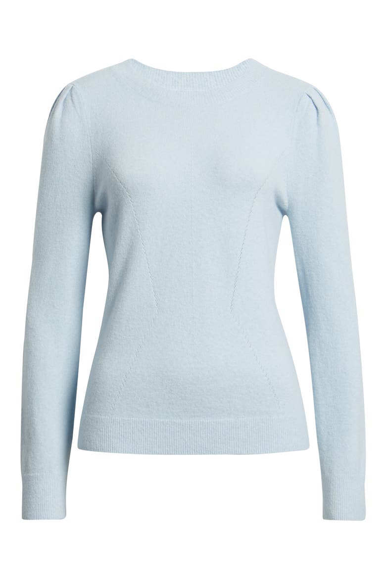 Pointelle Detail Crewneck Sweater, Alternate, color, BLUE SKYWAY