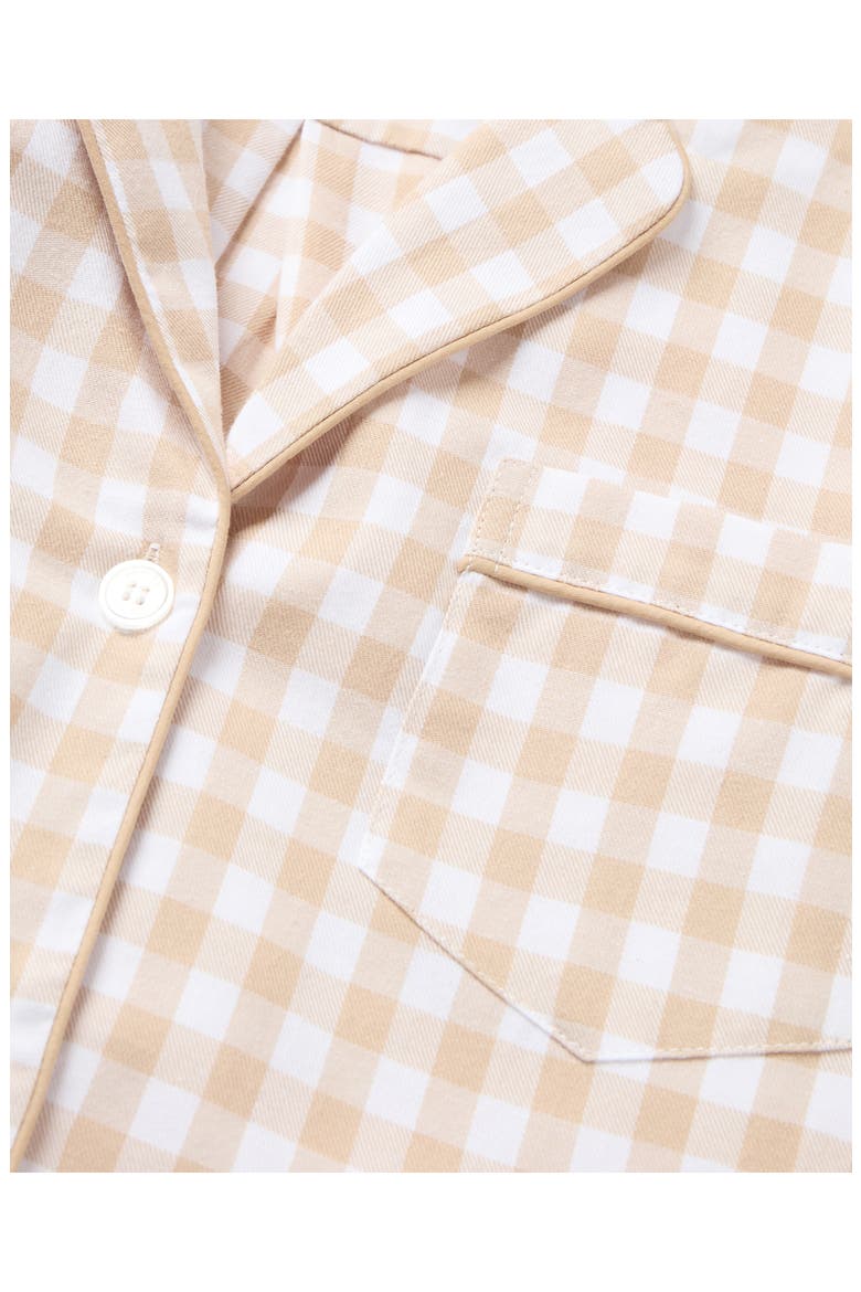 Gingham Check Cotton Pajamas, Alternate, color, BEIGE