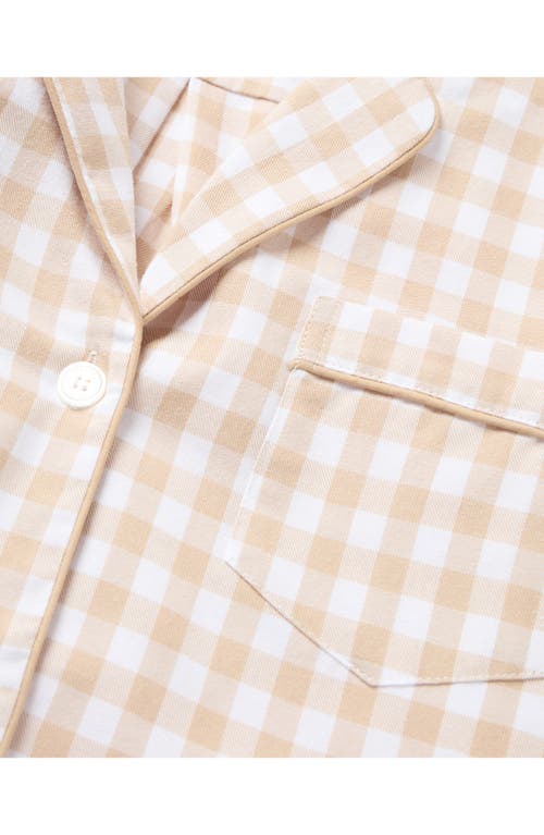 Petite Plume Gingham Check Cotton Pajamas In Neutral