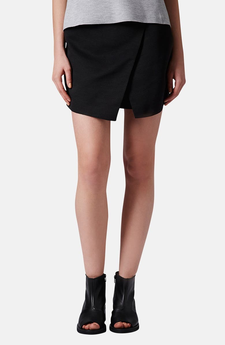 Topshop Woven Wrap Skort, Main, color,