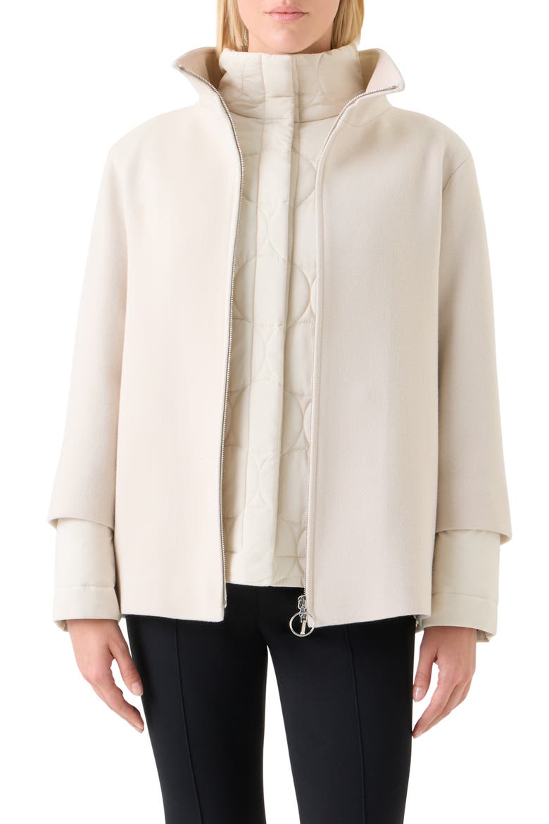 2-in-1 Felted Wool Blend Car Coat, Main, color, 038 WINTER WHITE