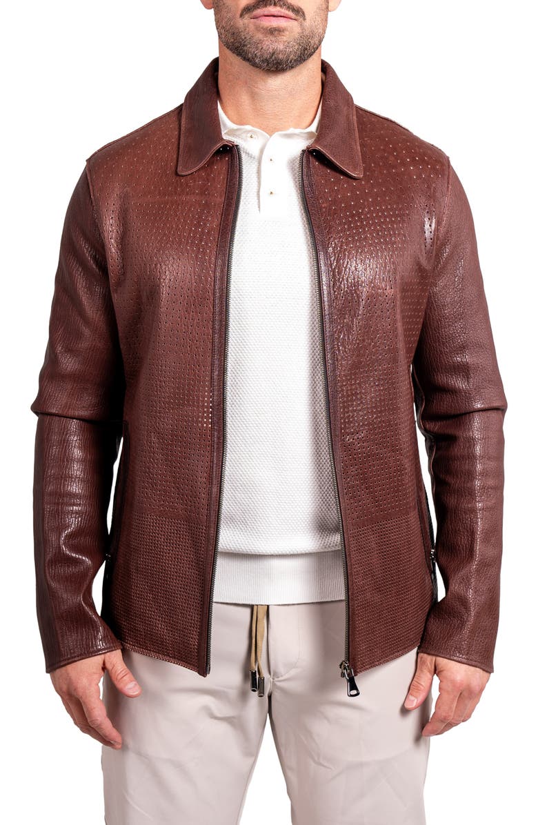 Maceoo Resistance1016 Perforated Leather Jacket, Main, color, 
