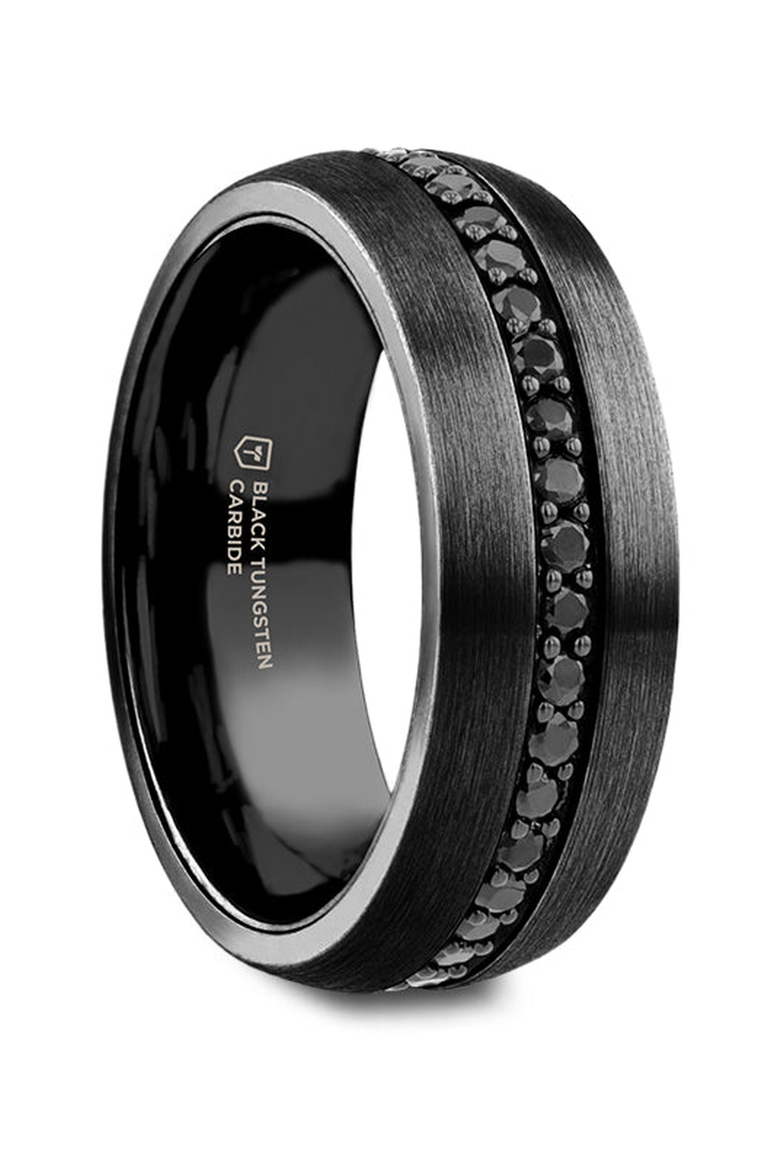 Valiant Sapphire Tungsten Ring, Main, color, Black