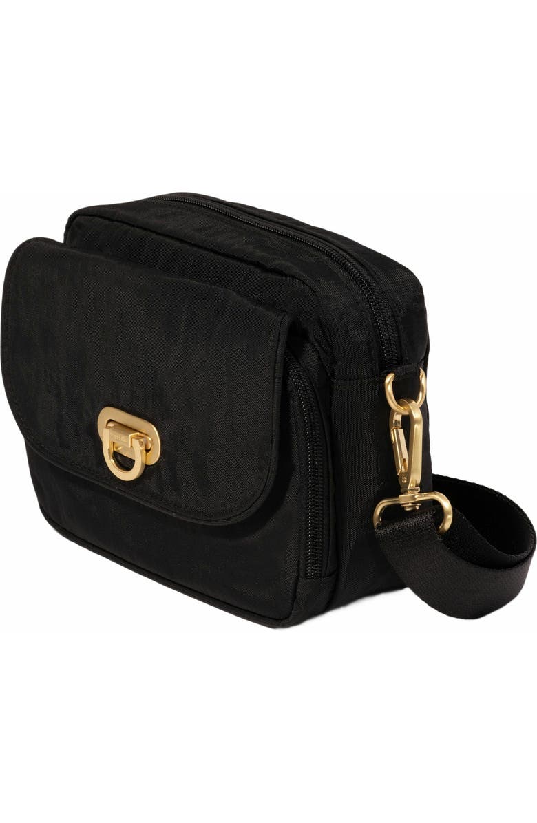 BAGGALLINI Coastal Flip Lock Camera Bag Crossbody, Alternate, color, Black With Gold Hardware