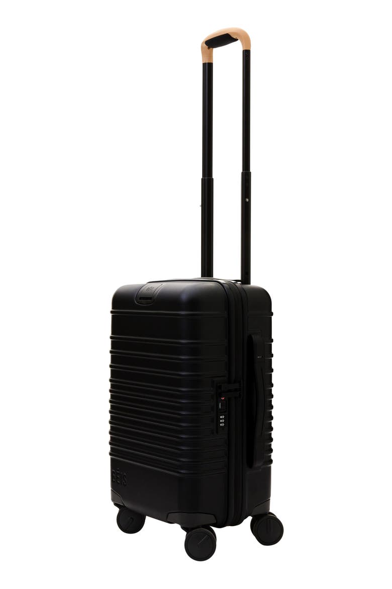 The Small International Carry-On Roller Suitcase, Alternate, color, BLACK