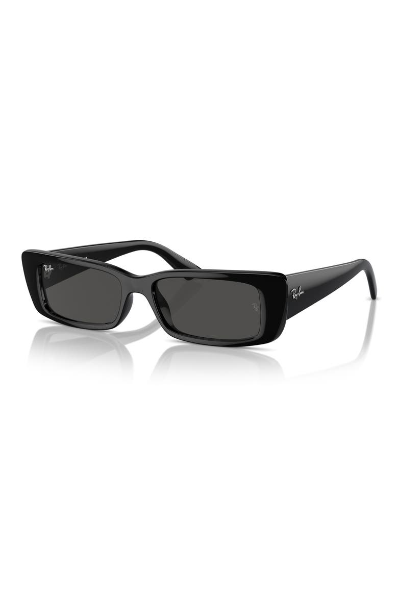 Teru 54mm Rectangular Sunglasses, Alternate, color, BLACK