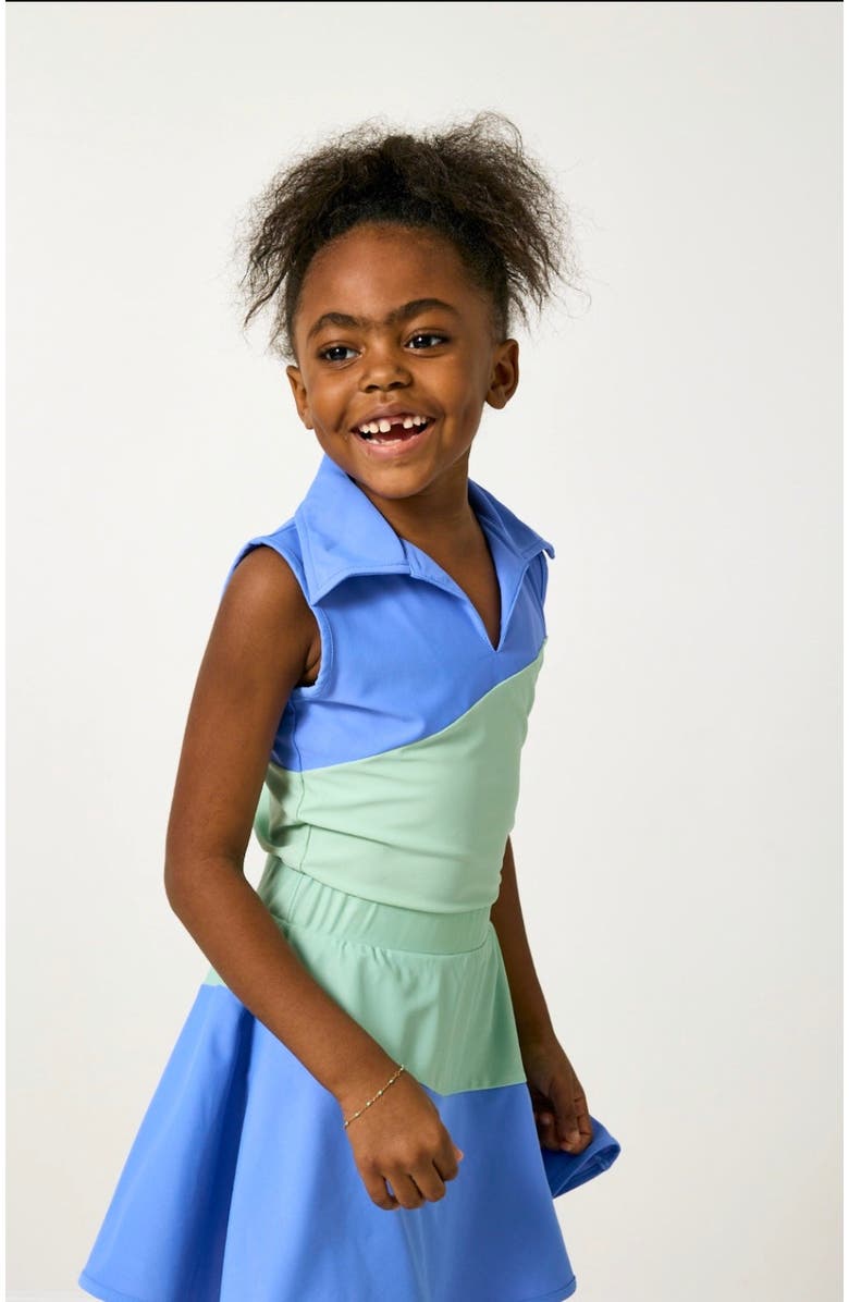 Courtside Kids Half Court Skirt, Alternate, color, Blue Green