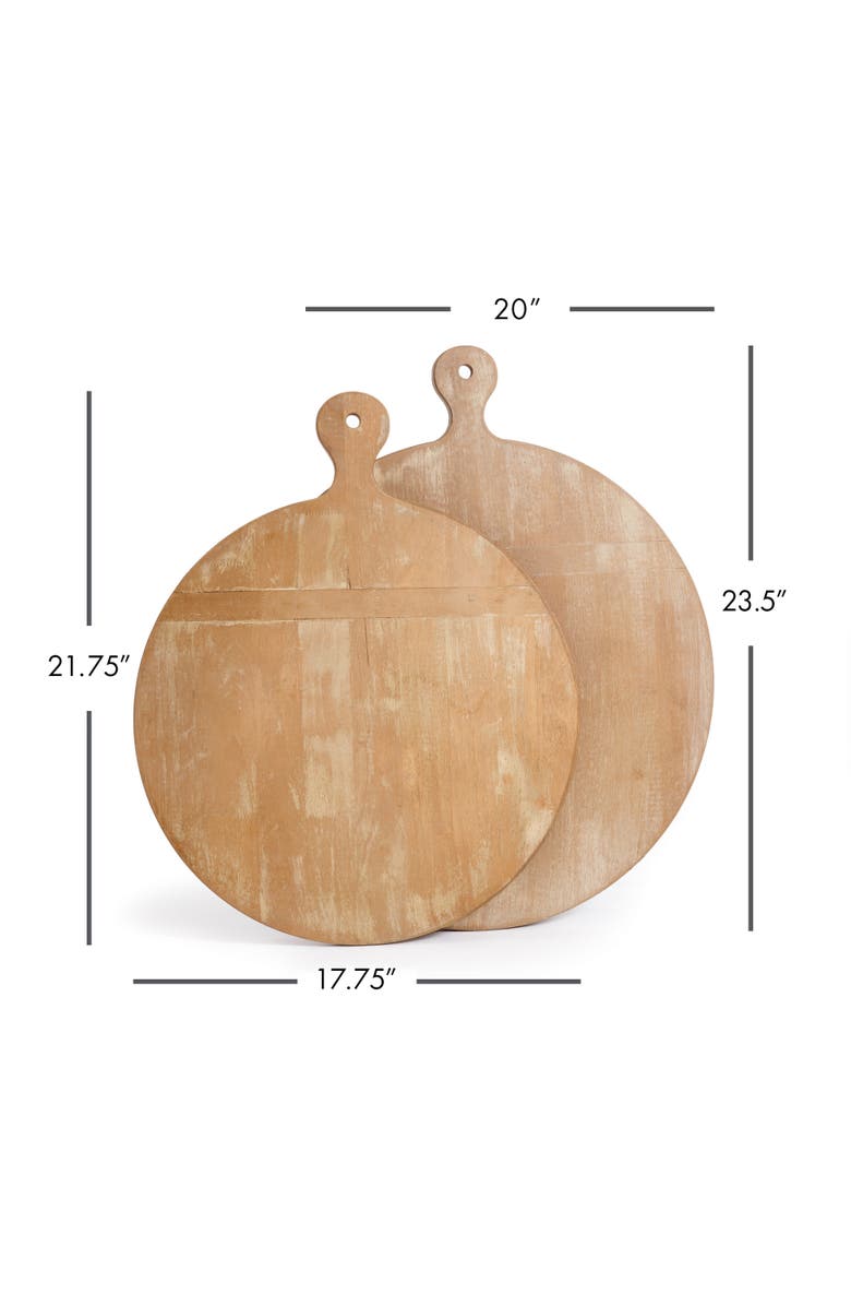 Napa Home & Garden 20" Large Premium Antique Round Wood Cutting Boards Set of 2, Alternate, color, Brown
