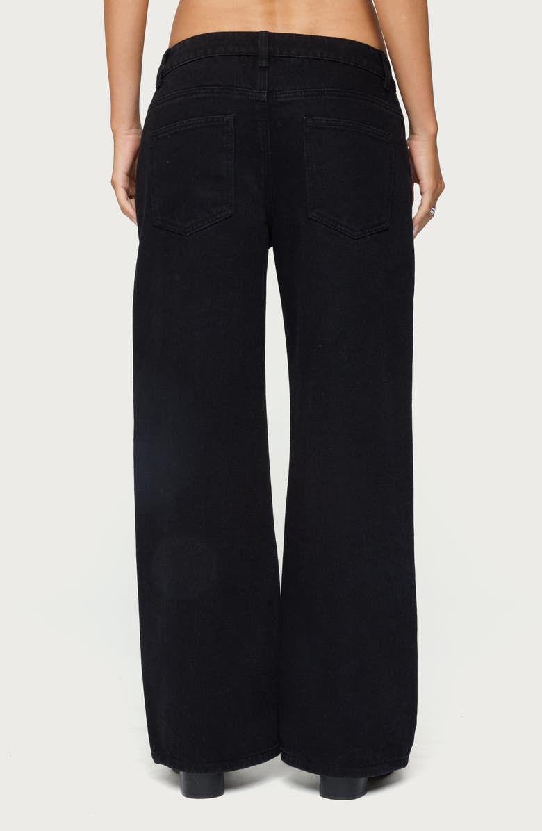 EDIKTED Daytime Low Rise Wide Leg Jeans, Alternate, color, Black