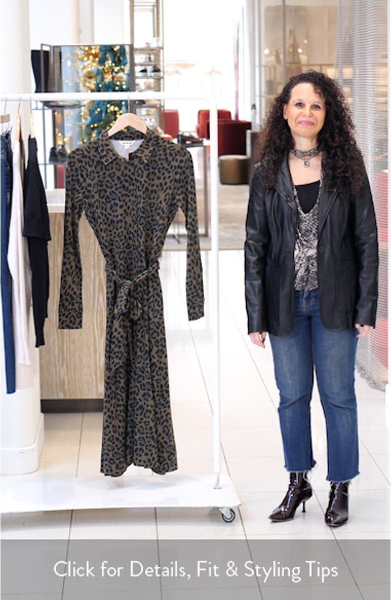 Marcia Leopard Print Long Sleeve Shirtdress, sales video thumbnail