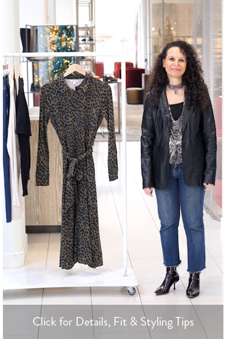 Marcia Leopard Print Long Sleeve Shirtdress video