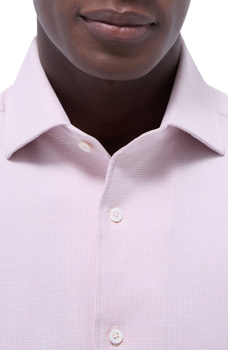Bugatchi Devon Micro Houndstooth OoohCotton<sup>®</sup> Button-Up Shirt, Alternate, color, Dusty Pink