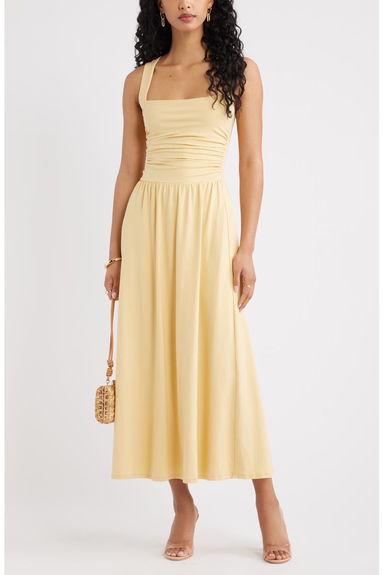 Square Neck Maxi Dress, Alternate, color, YELLOW SAHARA