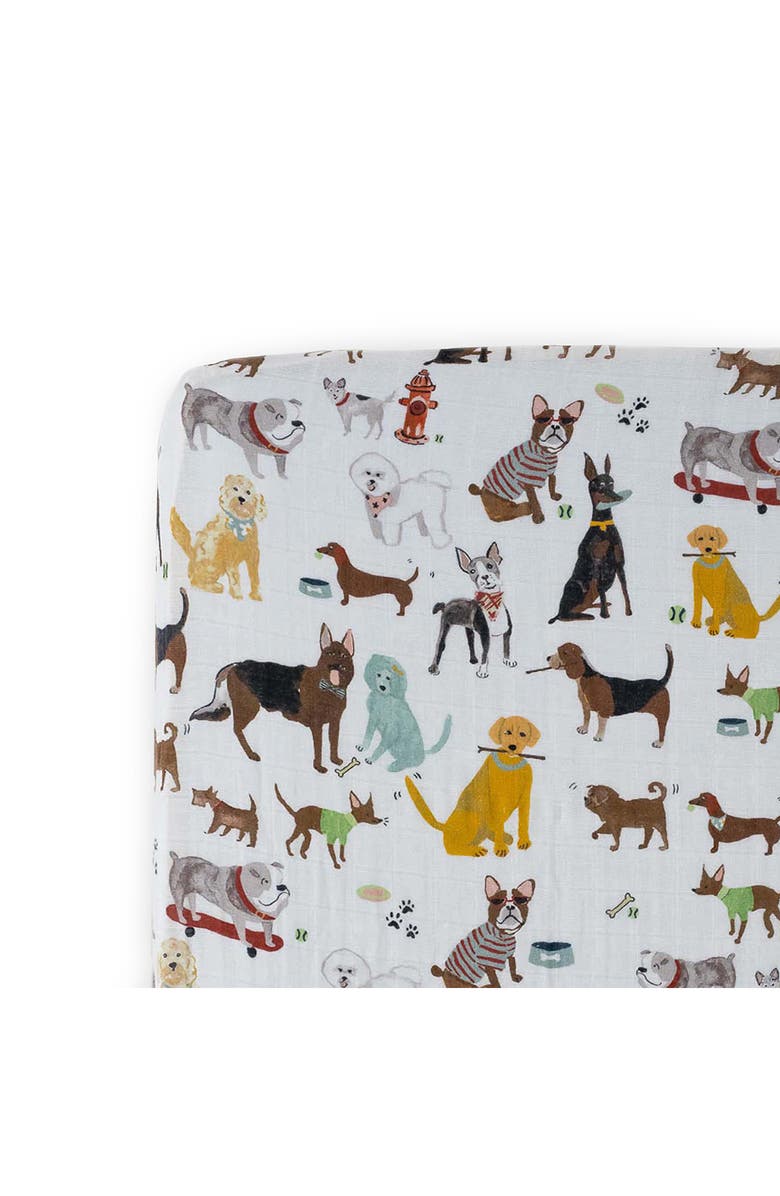 little unicorn Cotton Muslin Crib Sheet, Alternate, color, Woof
