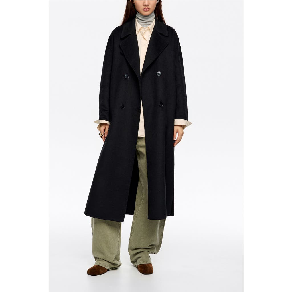 Bimba Y Lola Long Double-face Tailored Coat In Black