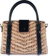 Jelavu Morgana Rattan & Leather Shoulder Bag