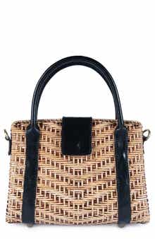 Jelavu Morgana Rattan & Leather Shoulder Bag