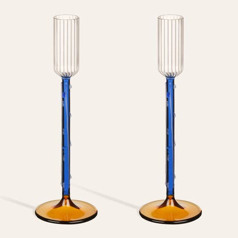 Nanjing  Borosilicate Glass Candlestick Set Of 2