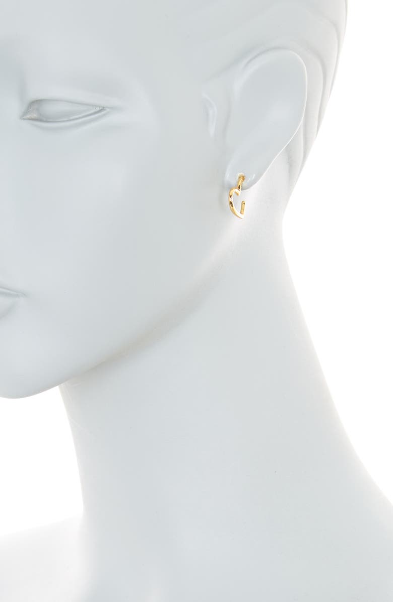 Kate Spade New York mini heart hoop earrings, Alternate, color, Gold