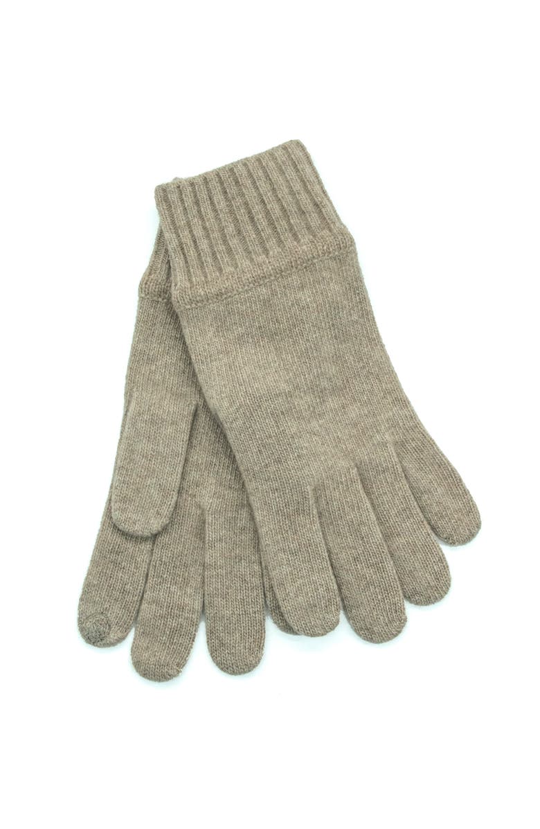 Portolano Men's Cashmere tech gloves, Main, color, Nile Brown