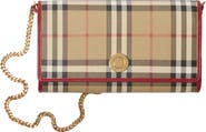 Burberry Hannah Check Coated Canvas Wallet on a Chain