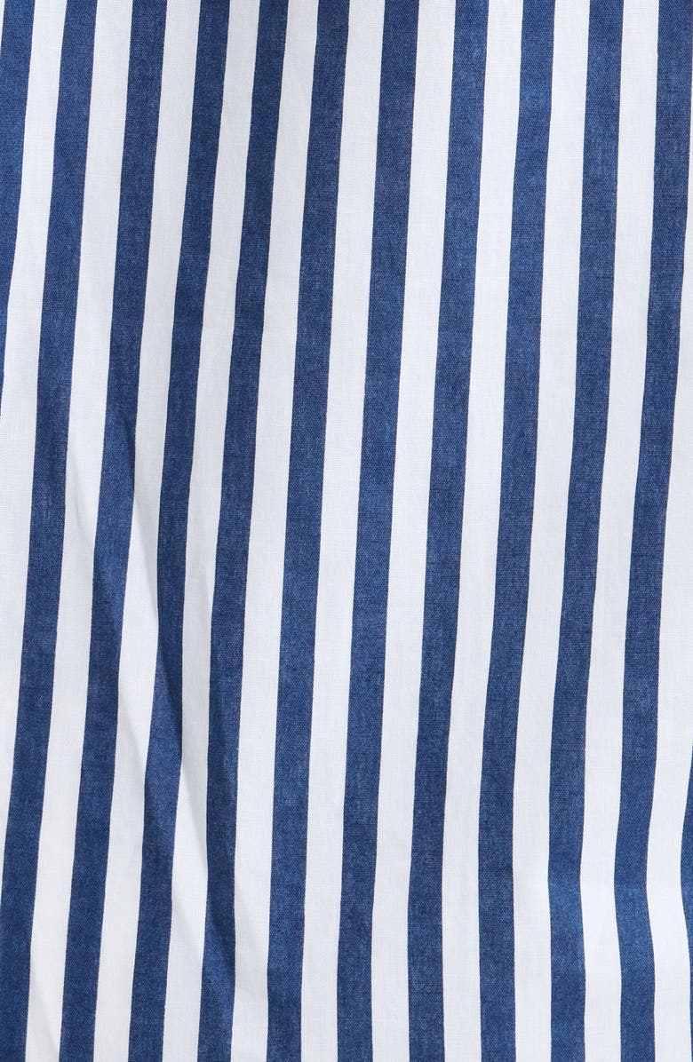 SUGARLIPS Glenda Stripe Irina Tie Split Neck Top, Alternate, color, Navy-White